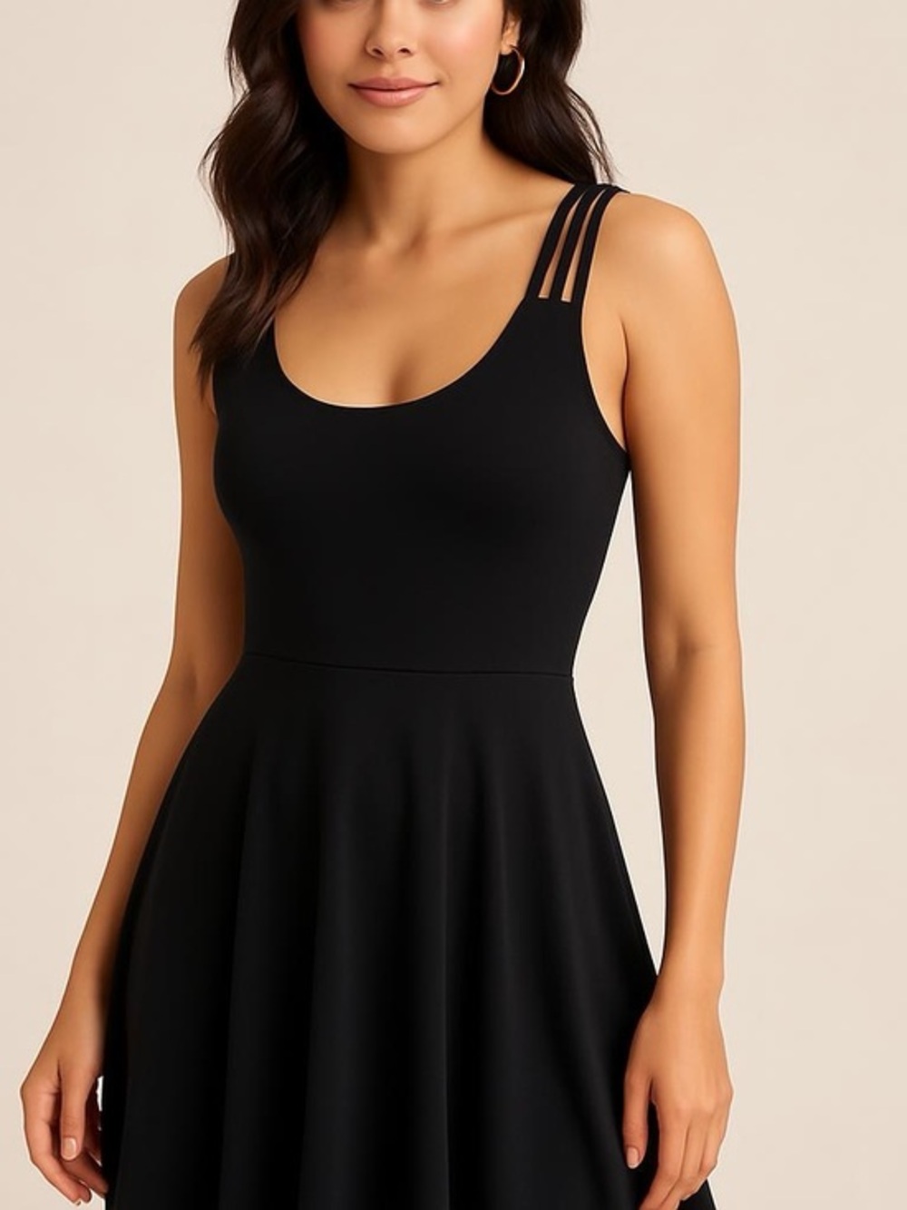 Coercion Womens Size S Black Fit Flare Dress Sleeveless Strappy